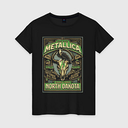 Футболка хлопковая женская Metallica - North Dakota playbill, цвет: черный