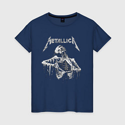 Футболка хлопковая женская Metallica - thrash metal!, цвет: тёмно-синий