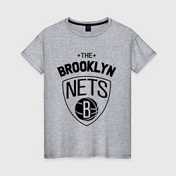 Футболка хлопковая женская The Brooklyn Nets, цвет: меланж