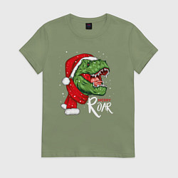 Футболка хлопковая женская T-rex Merry Roar, цвет: авокадо