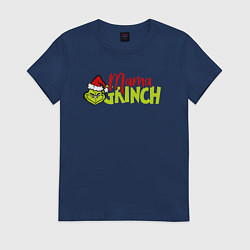 Футболка хлопковая женская Mama Grinch Family, цвет: тёмно-синий