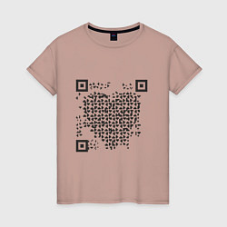 Футболка хлопковая женская QR Love, цвет: пыльно-розовый