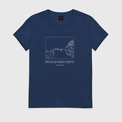 Футболка хлопковая женская BOULEVARD DEPO OLD BLOOD, цвет: тёмно-синий