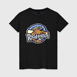 Футболка хлопковая женская Midland Rockhounds - baseball team, цвет: черный