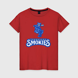 Футболка хлопковая женская Tennessee smokies - baseball team, цвет: красный