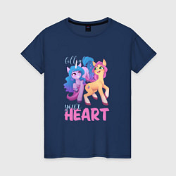 Футболка хлопковая женская My Little Pony Follow your heart, цвет: тёмно-синий