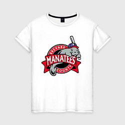 Футболка хлопковая женская Brevard County Manatees - baseball team, цвет: белый