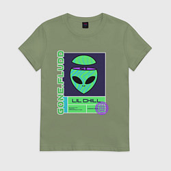 Футболка хлопковая женская GONE FLUDD UFO, цвет: авокадо