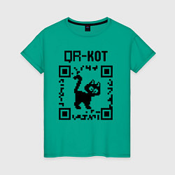 Женская футболка QR кот КОТИК