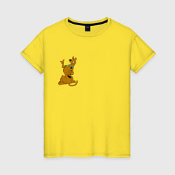 Футболка хлопковая женская Scooby winks, цвет: желтый