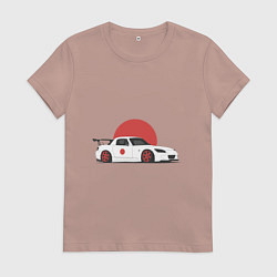 Футболка хлопковая женская Honda s 2000, цвет: пыльно-розовый