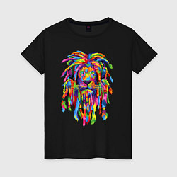 Футболка хлопковая женская Lion dreaD, цвет: черный