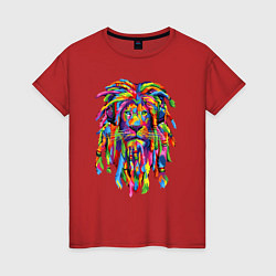 Футболка хлопковая женская Lion dreaD, цвет: красный