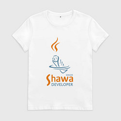 Футболка хлопковая женская Senior Shawa Developer, цвет: белый
