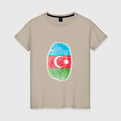 Футболка хлопковая женская Азербайджан - Отпечаток, цвет: миндальный
