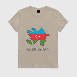 Футболка хлопковая женская Map Azerbaijan, цвет: миндальный