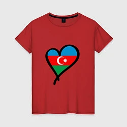 Футболка хлопковая женская Azerbaijan Heart, цвет: красный