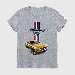 Футболка хлопковая женская Mustang motorsport, цвет: меланж