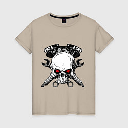 Женская футболка Moto skull