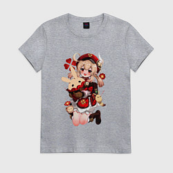 Футболка хлопковая женская КЛИ милейшее создание Геншин, цвет: меланж