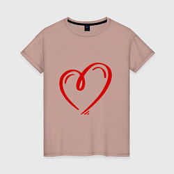 Женская футболка СЕРДЦЕ И НИЧЕГО ЛИШНЕГО просто сердце