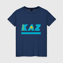 Футболка хлопковая женская KAZ, цвет: тёмно-синий