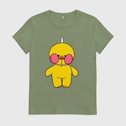 Футболка хлопковая женская Уточка Lalafanfan Лалафанфан, цвет: авокадо