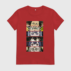 Футболка хлопковая женская Чнерный Клевер Black Clover, персонажи, цвет: красный