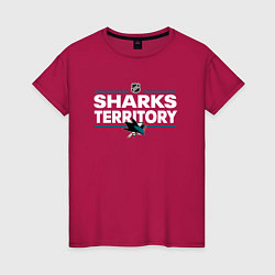 Футболка хлопковая женская SHARKS TERRITORY САН-ХОСЕ ШАРКС, цвет: маджента