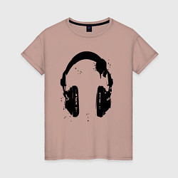 Женская футболка Headphones наушники