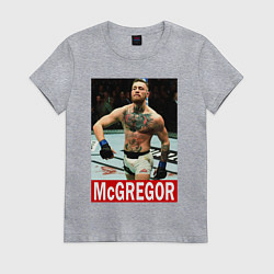 Футболка хлопковая женская Конор МакГрегор McGregor, цвет: меланж