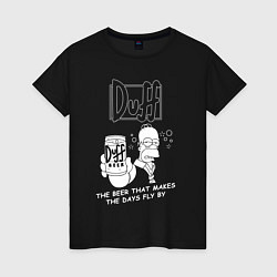 Футболка хлопковая женская DUFF, SIMPSONS, Симпсоны, цвет: черный