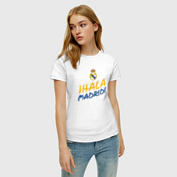Футболка хлопковая женская HALA MADRID, Real Madrid, Реал Мадрид, цвет: белый — фото 2