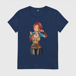 Футболка хлопковая женская Triss Merigold by sexygirlsdraw, цвет: тёмно-синий