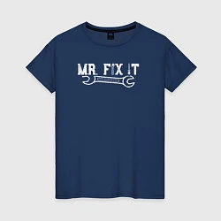 Футболка хлопковая женская Mr FIX IT, цвет: тёмно-синий