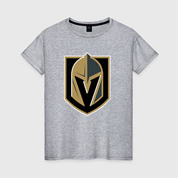 Футболка хлопковая женская Vegas Golden Knights , Вегас Голден Найтс, цвет: меланж