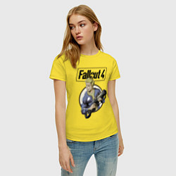 Футболка хлопковая женская Fallout 4 Hero, цвет: желтый — фото 2