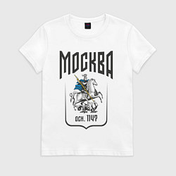 Футболка хлопковая женская Москва всадник, цвет: белый
