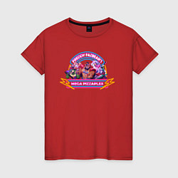 Футболка хлопковая женская Симулятор пиццы, цвет: красный
