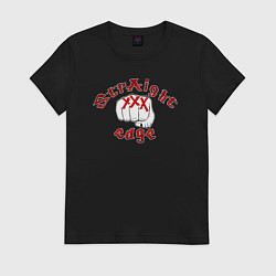 Футболка хлопковая женская Straight edge knuckle XXX, цвет: черный