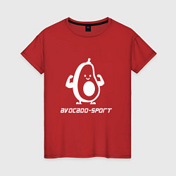Футболка хлопковая женская Авокадо спорт sport, цвет: красный