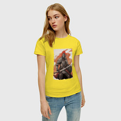 Футболка хлопковая женская Vagabond, цвет: желтый — фото 2