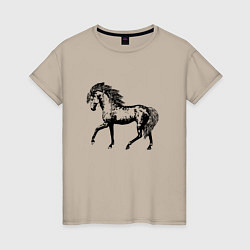Женская футболка Мустанг Лошадь