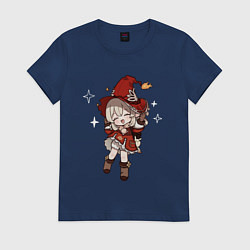 Футболка хлопковая женская Алая ведьмочка Кли, цвет: тёмно-синий