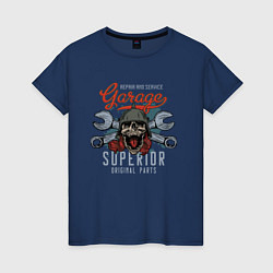 Футболка хлопковая женская Garage superior, цвет: тёмно-синий