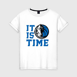 Футболка хлопковая женская It Is Dallas Mavericks Time Даллас Мэверикс, цвет: белый