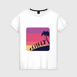 Футболка хлопковая женская Summer - Volleyball, цвет: белый