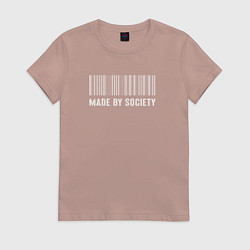 Футболка хлопковая женская MADE BY SOCIETY, цвет: пыльно-розовый