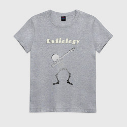 Футболка хлопковая женская Скелет Radiology, цвет: меланж