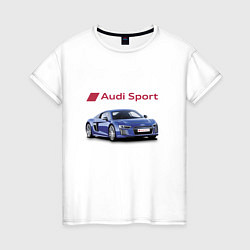 Футболка хлопковая женская Audi sport Racing, цвет: белый